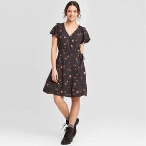 Universal Thread Floral Wrap Mini Dress Size Small